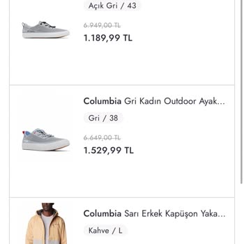 Columbia Sipariş İptali Yapıldı