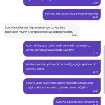 Komagene Çiğköfte Ve Getir 3 Saat Sonunda Siparişimi İptal Etti