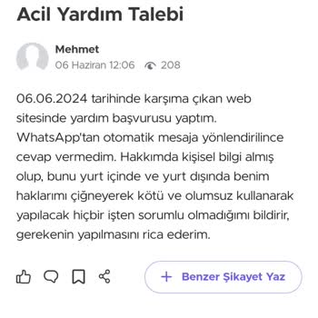 Miraç Vakfı Şikayetçiyim Tüm Bilgilerimi Aldı