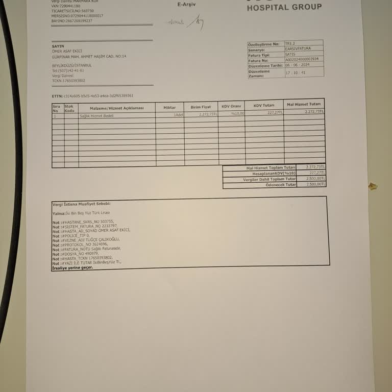 Kolan Hospital Provizyon Onayına Rağmen Ücret Aldılar