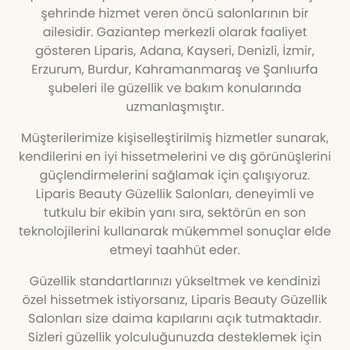 Liparis Güzellik Salonu Peşin Ödeme Yaptığım Seanslar İçin Mağduriyet Yaşıyorum