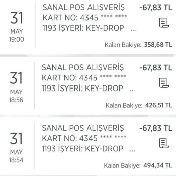 Key-Drop Harcama İtirazı. Hesaptan Çekilen Paraların İadesi