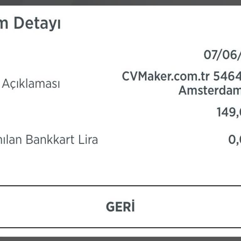 CV Marker Para İadesi