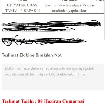 Vivense Ürün Teslimatı Gecikmesi/yapılmaması