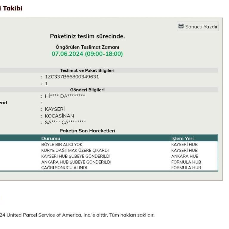 Kayseri UPS (Hub Şube)