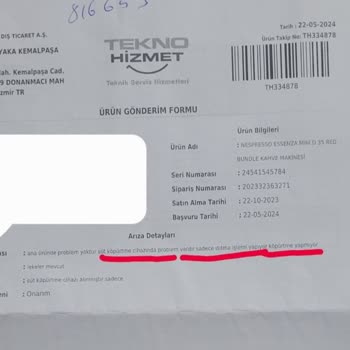 Nespresso Süt Köpürtme Makinesi Garanti Servisinin Özensizliği