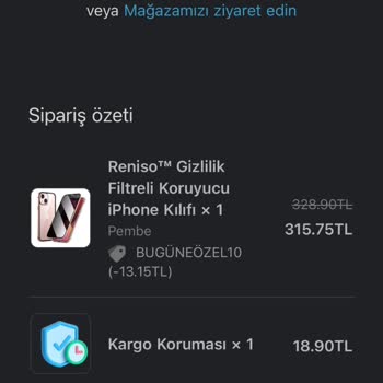 Reniso Sipariş Verilen Telefon Kılıfı Gönderilmedi Ve Geri Dönüş Sağlanmadı