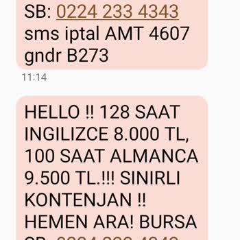 Vodafone Reklam SMS Ve Aranma Bildiri Almak İstemiyorum. SGK Dışında
