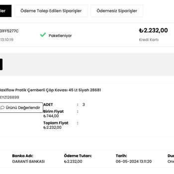 Nalburdayim.com'dan Sipariş Verdiğim Çöp Kovası Bir Ayda Gelmedi