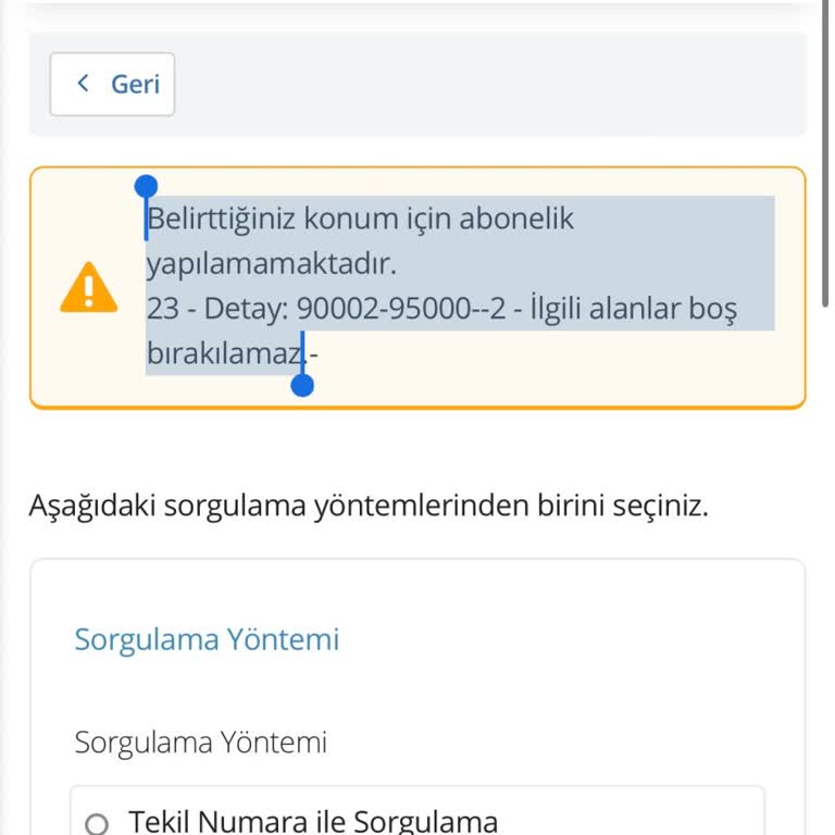 Elektrik Abone Hatası