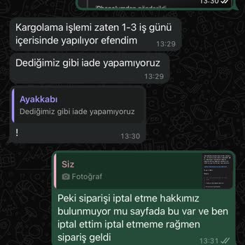 Shopier.com/Realsneakertr Yarım Saat Sonra İptal Ettiğim İade Almıyor