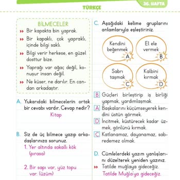 Kırmızı Beyaz Yayıncılık 2. Dönem Haftalık Ödevler