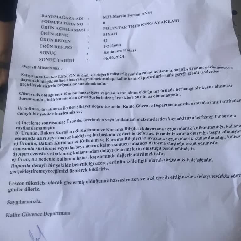 Lescon Adlı Marka Beni Mağdur Etti