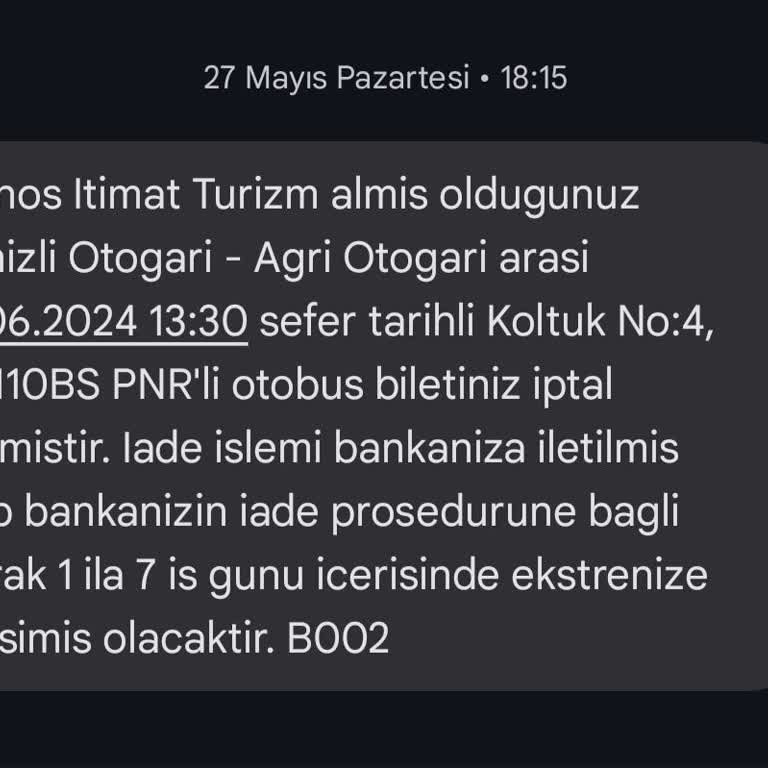 Obilet İadem Aradan Zaman Geçmesine Rağmen Yatmadı