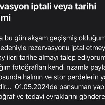 Jolly Tur Erken Rezervasyon İptali ( Sağlık Sorunu Sebebiyle)