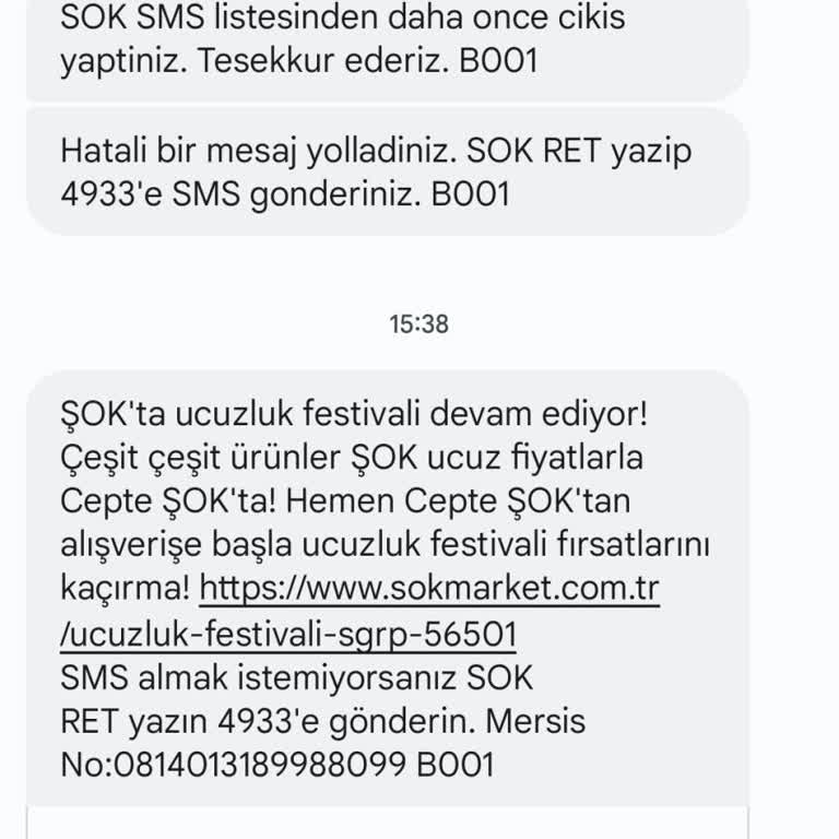 Şok Market Kampanya SMS'leri Bıktırdı