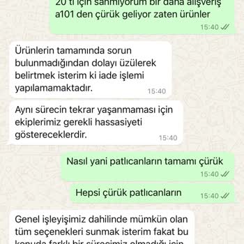 A101 Kapıda Çürük Ürün Getiriyor İade Yok