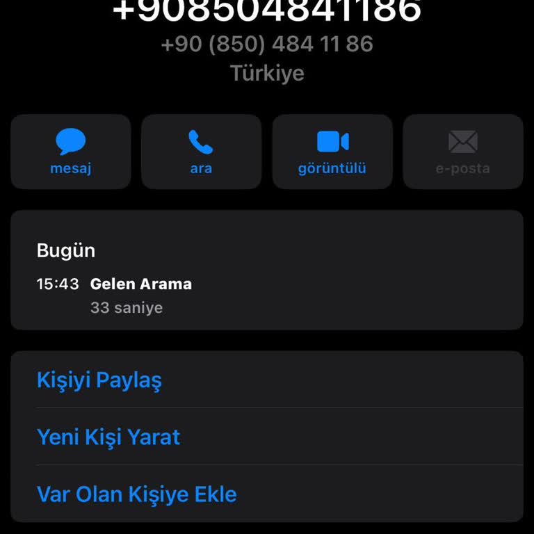 0850 484 11 86 Türk Telekom Diye Sahte Arama