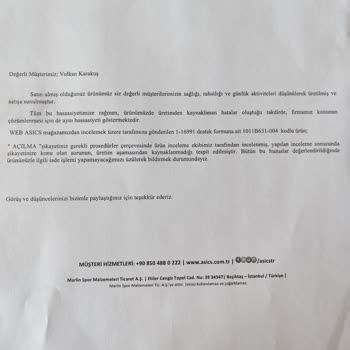 Asics 2.5 Ayda Deforme Oldu (Marlin Spor Malzemeleri Ticaret A. Ş)