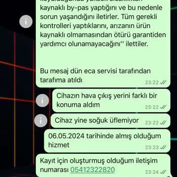 ECA Sıfır Alınan Klimalar Soğuk Üflemiyor Gelen Servis İlgilenmiyor.
