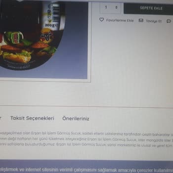 Erşan Et Ürün Bilgilerinin Yetersizliği Hakkında Şikayet