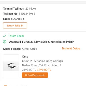 Solaris Optik Solaris Gözlük İade Kabul Etmiyor