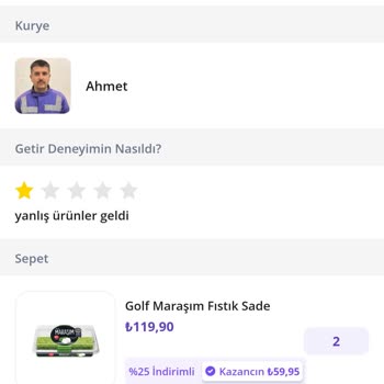 Getir Ürünlerimi Bırakmadı Ve Telefonu Yüzüme Kapattılar.