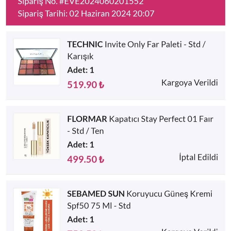 Eve Shop Online Kargom Nerede