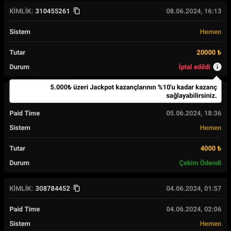 OrisBet Jackpot Kazanç İptali