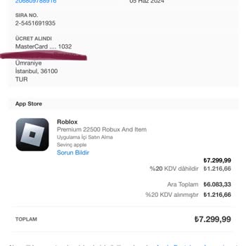 Roblox Para İadesi Çocuk Satın Alma İşlemi