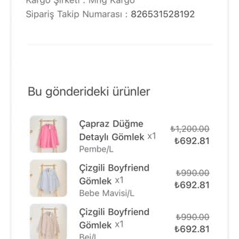Qarmacha Farklı Beden Kargo Parası