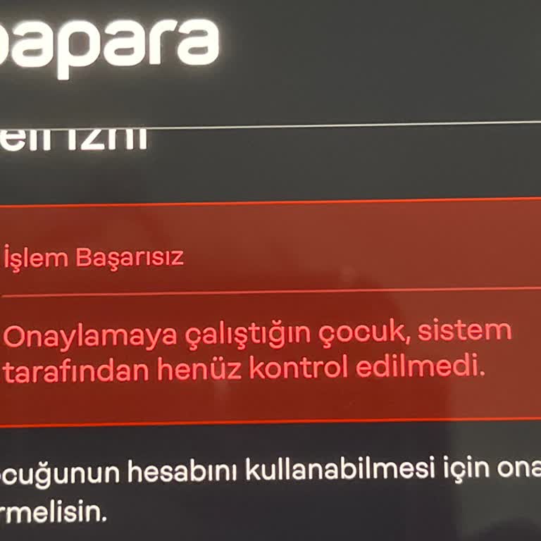 Papara Onaylamaya Çalıştığın Çocuk Sistem Tarafından Henüz Kontrol Etti