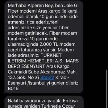 TurkNet Nakil Ücretinde Bilgilendirme Eksikliği Ve Müşteri Hizmetleri Sorunu