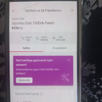 Vodafone Sormadan Tarife Değişimi