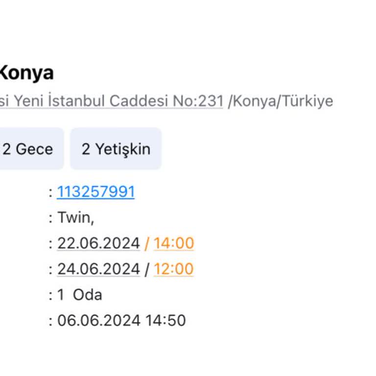 Etstur Grand Hotel Konya Odayı İptal Etmiyor