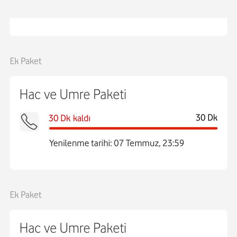 Vodafone Paket Satın Alma
