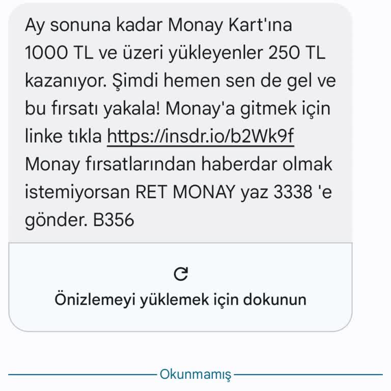 Monay Kampanya Yüklemesi Yapılmadı