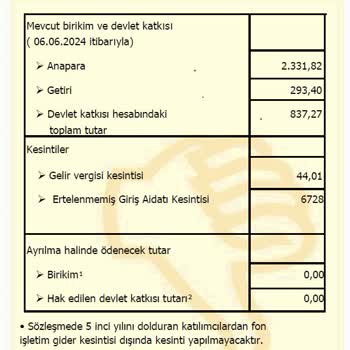 Katılım Emeklilik BES İptalinde Paraya El Koyuyor