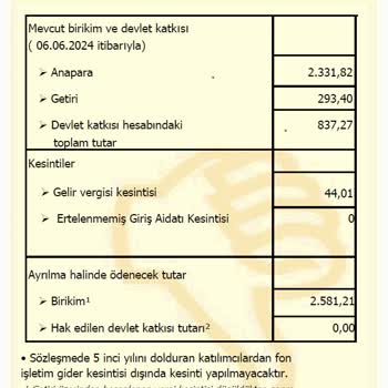 Katılım Emeklilik BES İptalinde Paraya El Koyuyor
