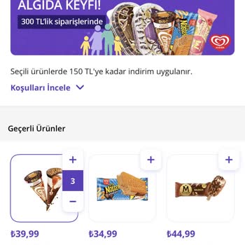 Getir Algida Kampanyası Yüzde 150 TL İndirim Kampanyası