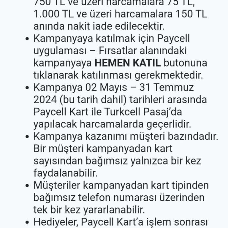 Paycell Hediye Para Hesabıma Geçmedi