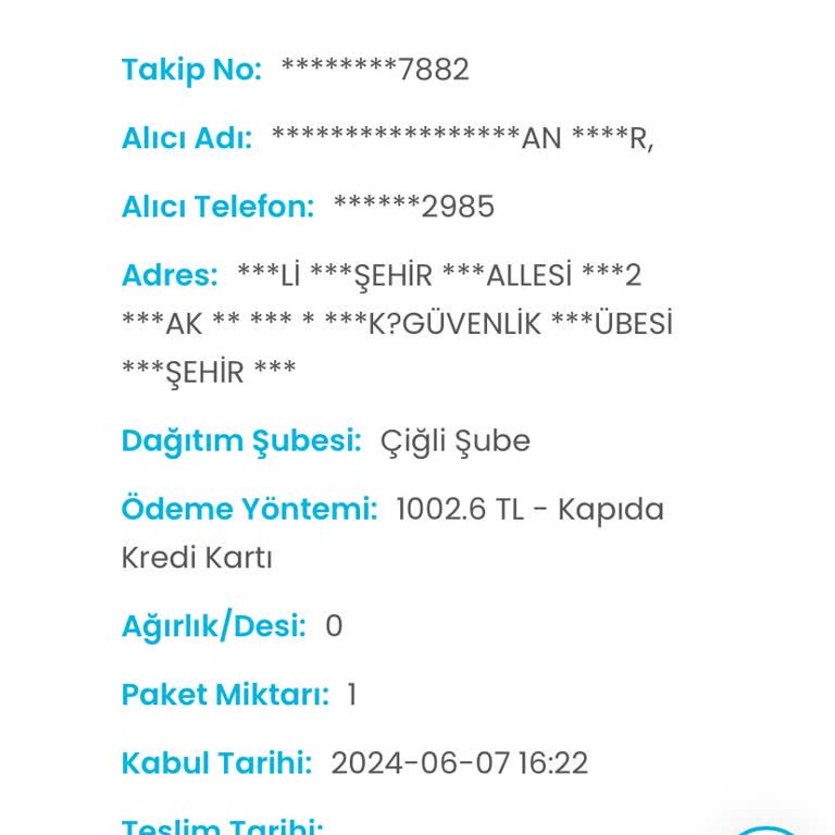Kargoist Kargomun Teslim Edilmedi