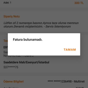 Trendyol GO İle Yaşanan Çiğköfte Sipariş Sorunu