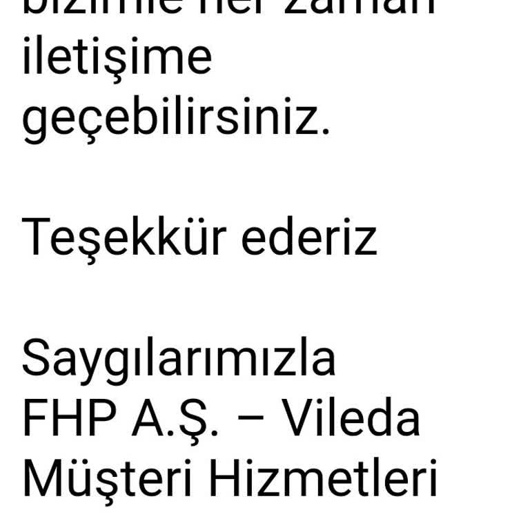 Vileda Eksik Gelen Ürün