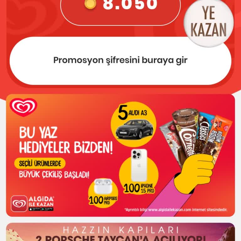 Algida Dondurma Çubuklarındaki Puanlar Ve Ödüller Verilmiyor