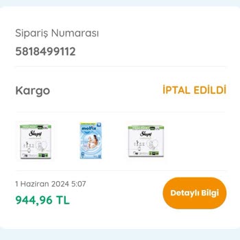 E-Bebek Siparişimi İptal Etti