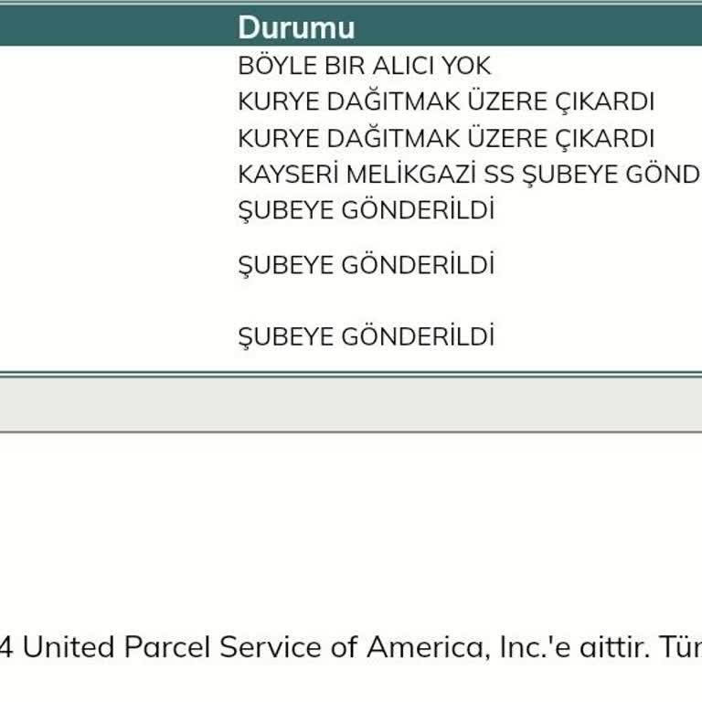 UPS Türkiye Şikayetimi Var. Keyfi Hizmet İstemiyoruz.