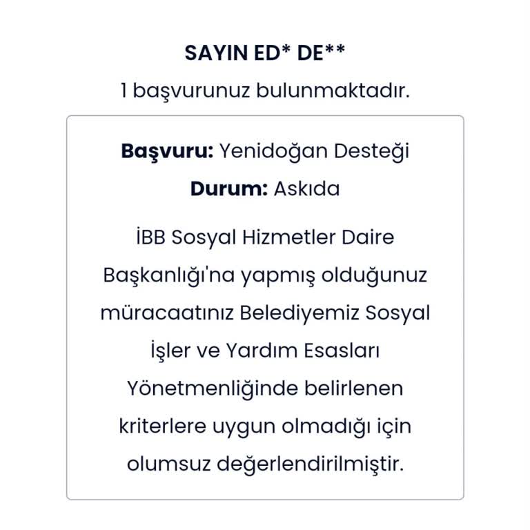 İBB Sedep Yenidoğan Desteği