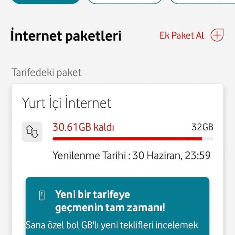 Vodafone Mobil Veri Kullanımı Hakkında