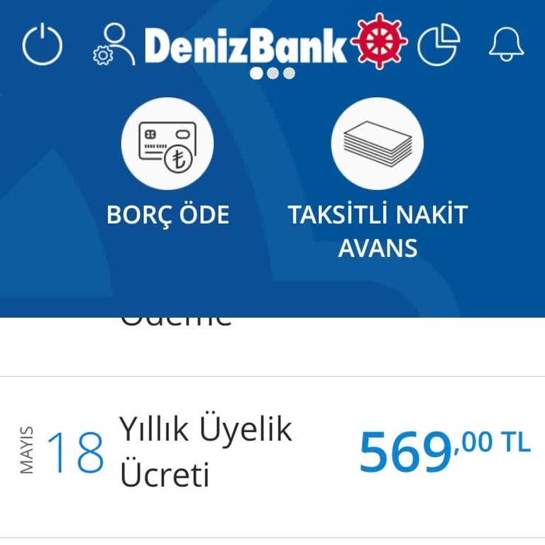 Denizbank Yıllık Kart Ücreti